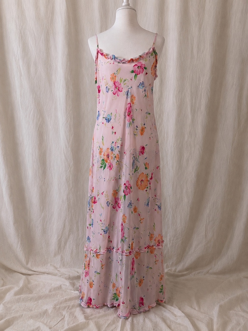 Vintage Victoria's Secret Sheer Floral Maxi Dress - Picture 3 of 7